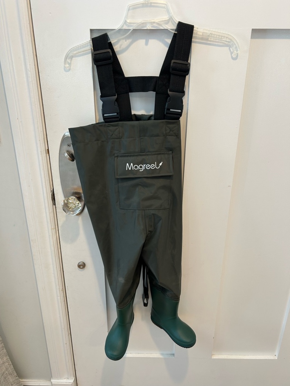 Magreel Waterproof Chest Waders in Olive Green with Integrated Boots